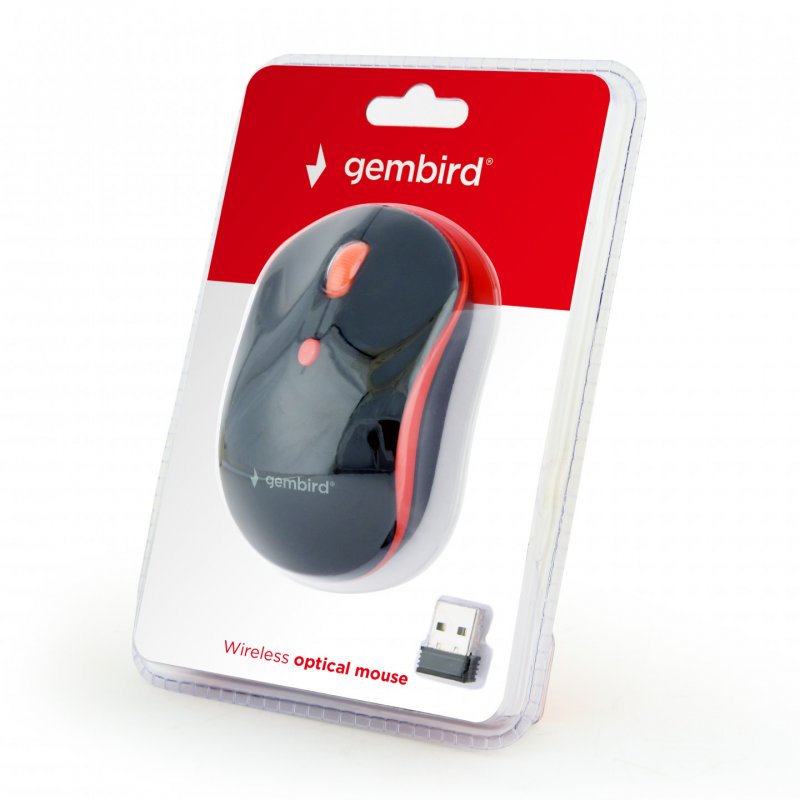 Gembird WIRELESS OPTICAL MUSW-4B-03-R 1600DP - Maus mouse Ambidextrous RF Wireless 1600 DPI