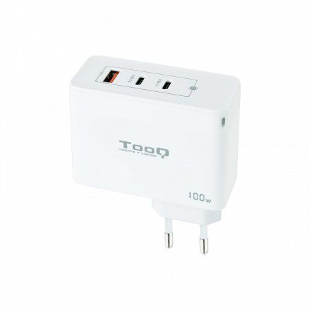 TooQ GaN Wall Charger 2xUSB-C/PD USB-A/QC 100W, White