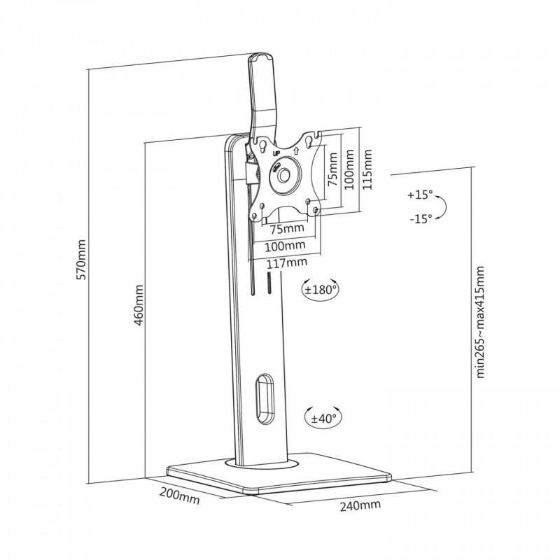 AISENS DT32TSR-063 support d'écran plat pour bureau 81,3 cm (32") Noir
