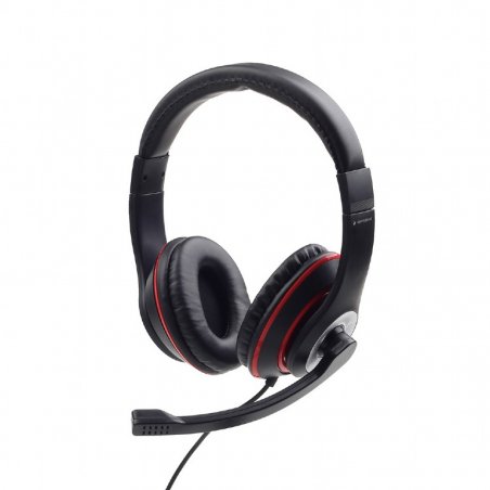 Gembird MHS-03-BKRD écouteur/casque Avec fil Arceau Jouer Noir, Rouge