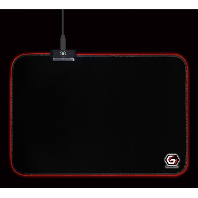 Gembird MP-GAMELED-M tapis de souris Tapis de souris de jeu Noir
