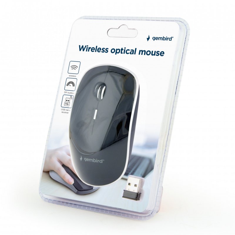 Gembird MUSW-4BS-01 mouse Ambidextrous RF Wireless Optical 1600 DPI