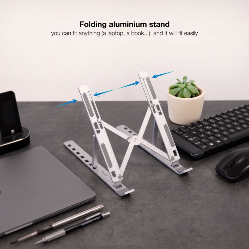 TooQ TQLRS0035-AL Support de livres Supports de Laptop Argent 38,1 cm (15")