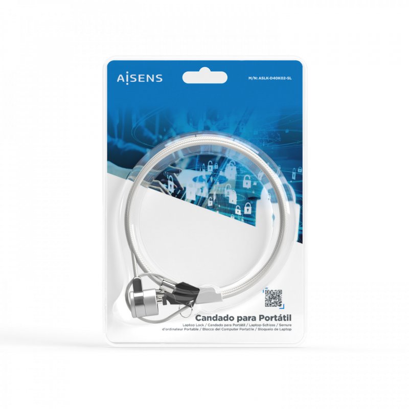 AISENS ASLK-D40K02-SL cable lock Silver 1.5 m