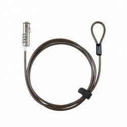 TooQ NANO Type Security Cable with Laptop Combination 1.5 metres, Dark Grey