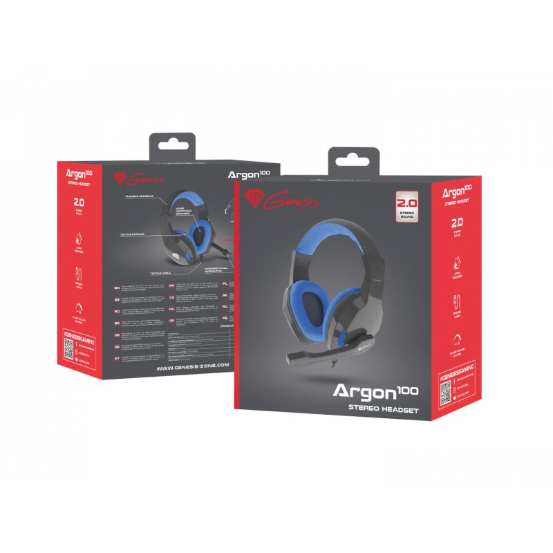 GENESIS ARGON 100 Casque Avec fil Arceau Jouer Noir, Bleu