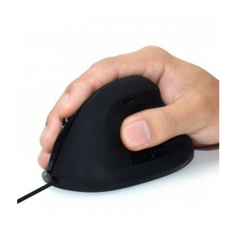 RATON EWENT OPTICO VERTICAL/ERGONOMICO USB2.0 800-1200-1800 PPP 5 BOTONES NEGRO