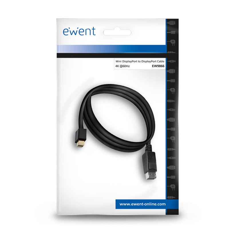 Ewent EW9866 DisplayPort cable 2 m Mini DisplayPort Black