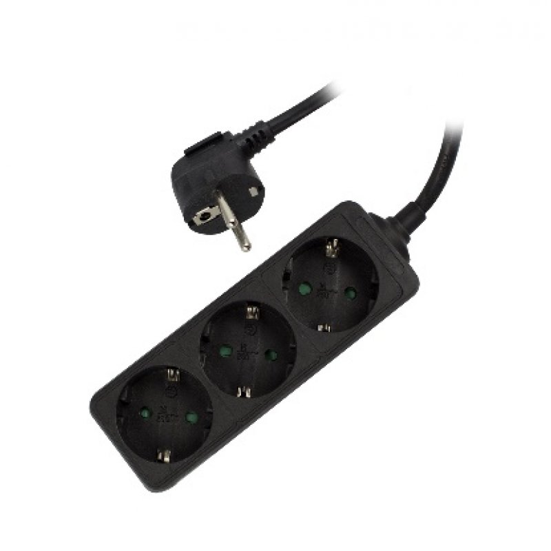 Ewent EW3959 multiprise 1,5 m 3 sortie(s) CA Intérieure Noir