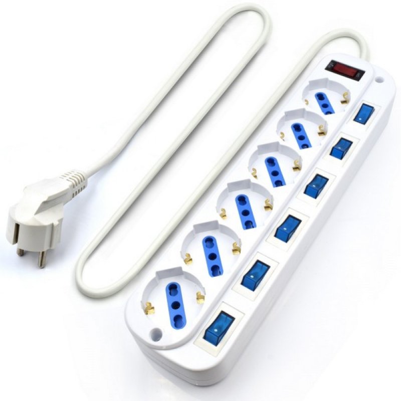 Ewent EW3932-5M surge protector White 6 AC outlet(s)