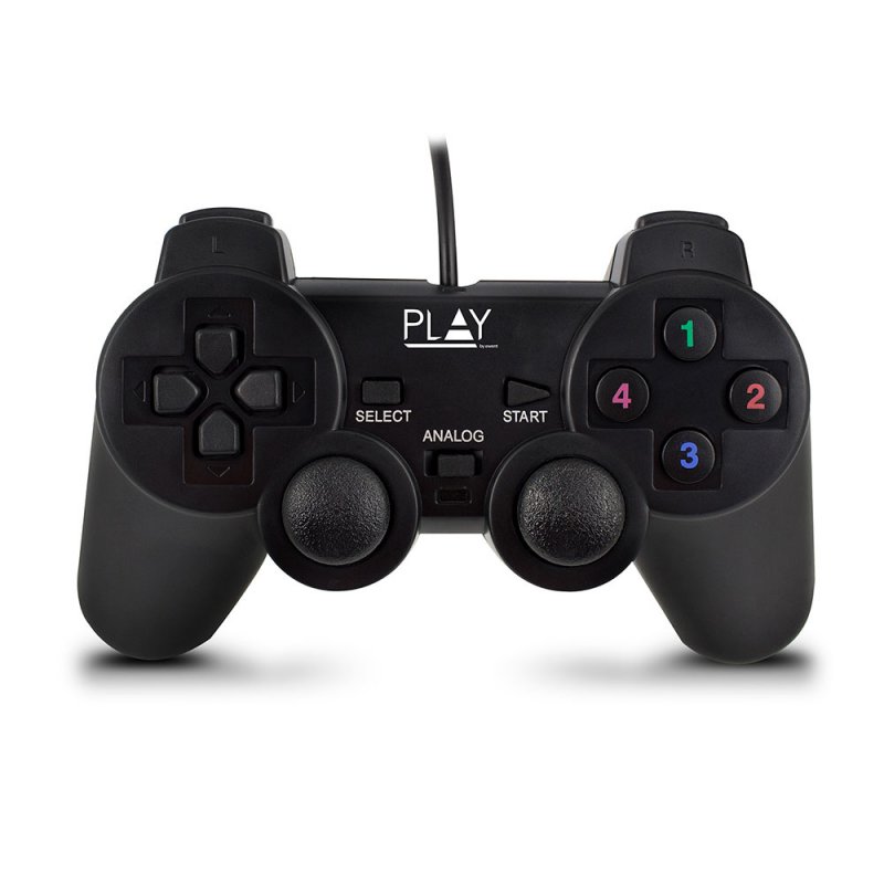 Ewent Play Noir USB 2.0 Manette de jeu Analogique/Numérique PC