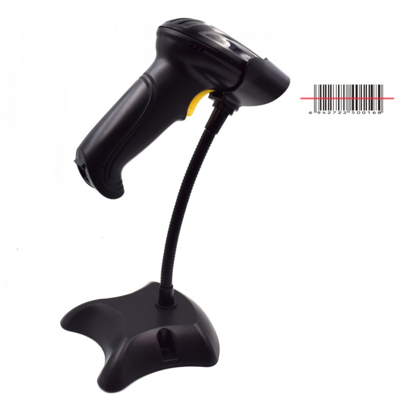 Ewent EW3430 barcode reader Handheld bar code reader 1D LED Black