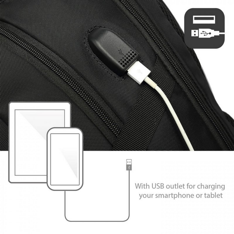 MOCHILA EWENT PARA PORTATIL 15.6'' NEGRA CON CONEXION USB