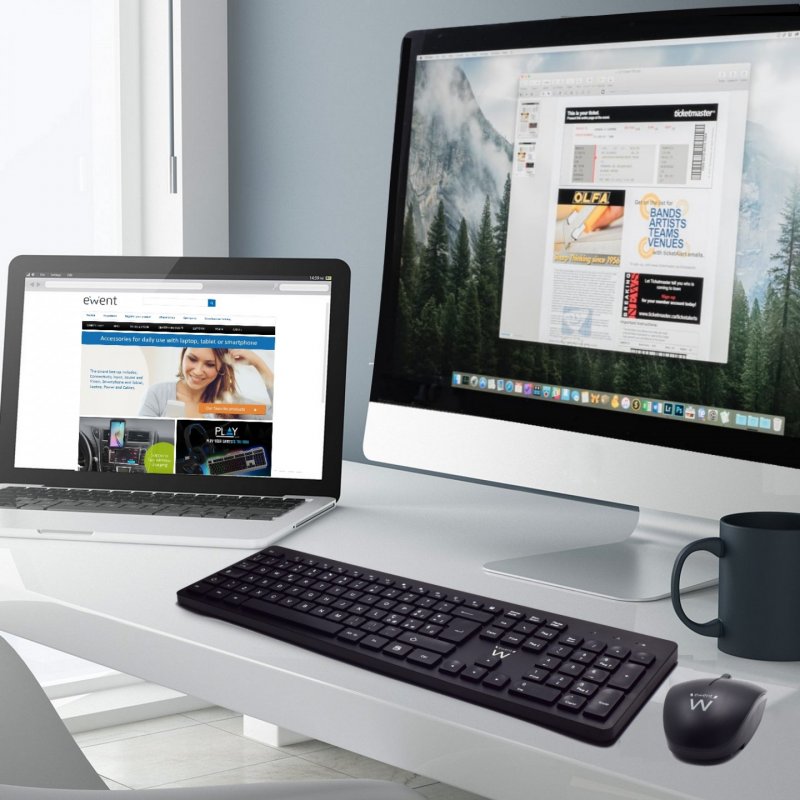 Ewent EW3256 keyboard Mouse included RF Wireless QWERTY Spanish Black