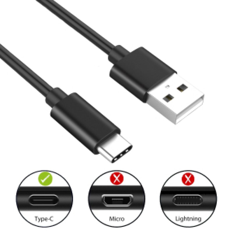 Ewent EC1033 USB cable 1 m USB 2.0 USB A USB C Black