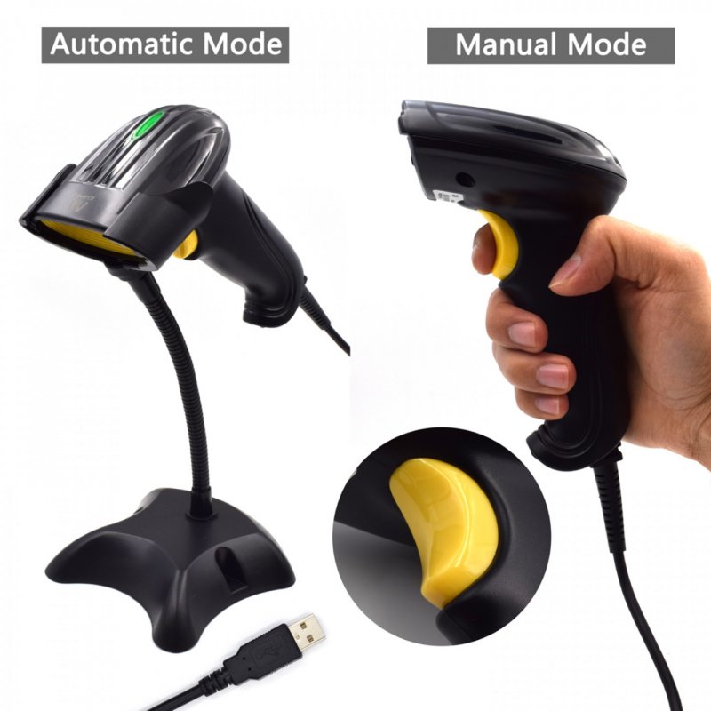 Ewent EW3400 barcode reader Handheld bar code reader 1D Laser Black