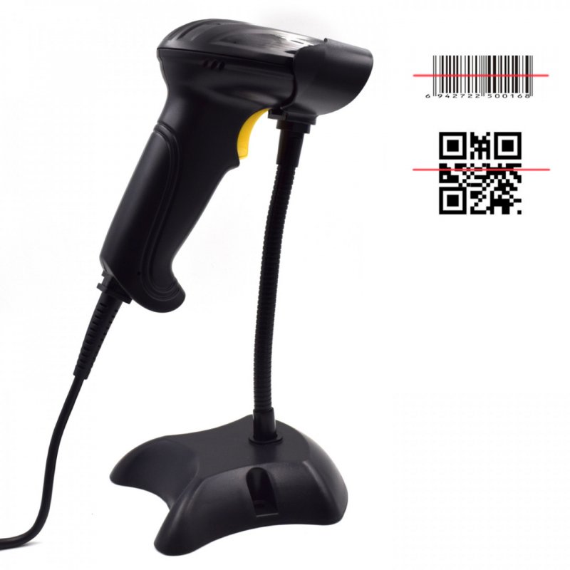Ewent EW3410 barcode reader Handheld bar code reader 1D/2D LED Black