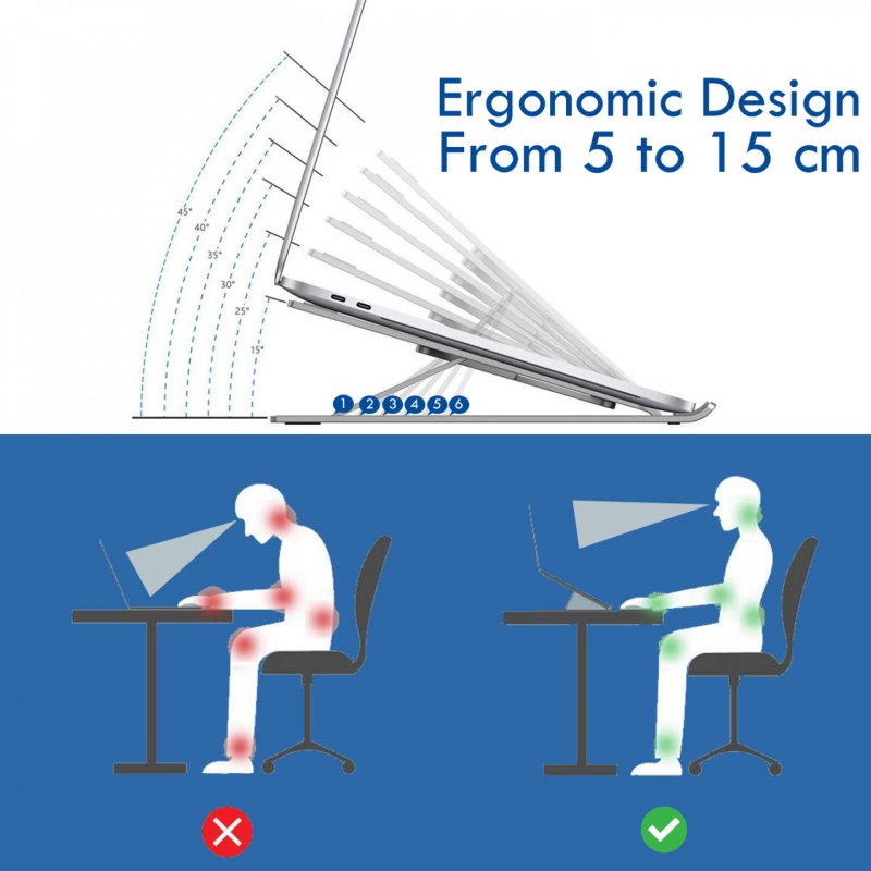 SOPORTE EWENT PLEGABLE DE ALUMINIO PARA PORTATIL 10-15.6" ALTURA AJUSTABLE