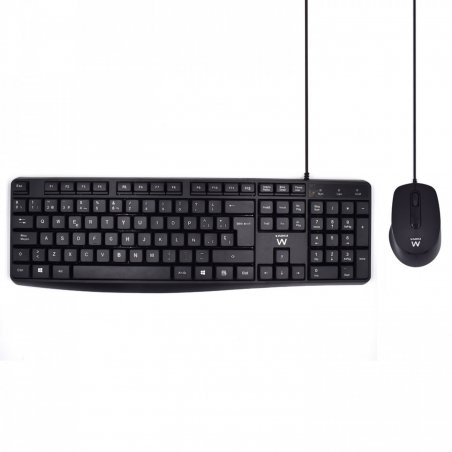 Ewent EW3006 keyboard Mouse included USB QWERTY Spanish Black