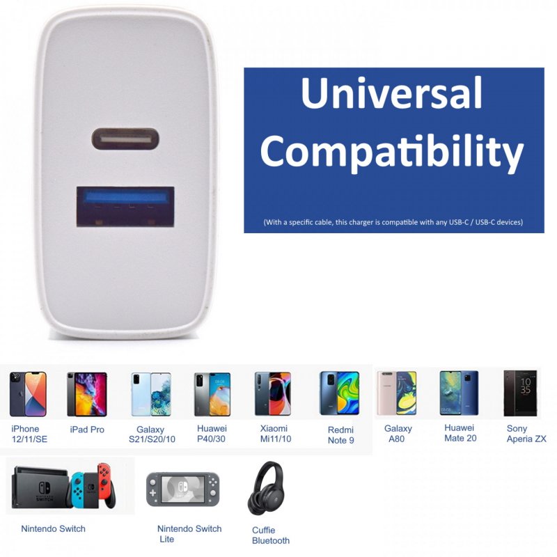 Ewent EW1321 chargeur d'appareils mobiles Universel Blanc Secteur Charge rapide Intérieure