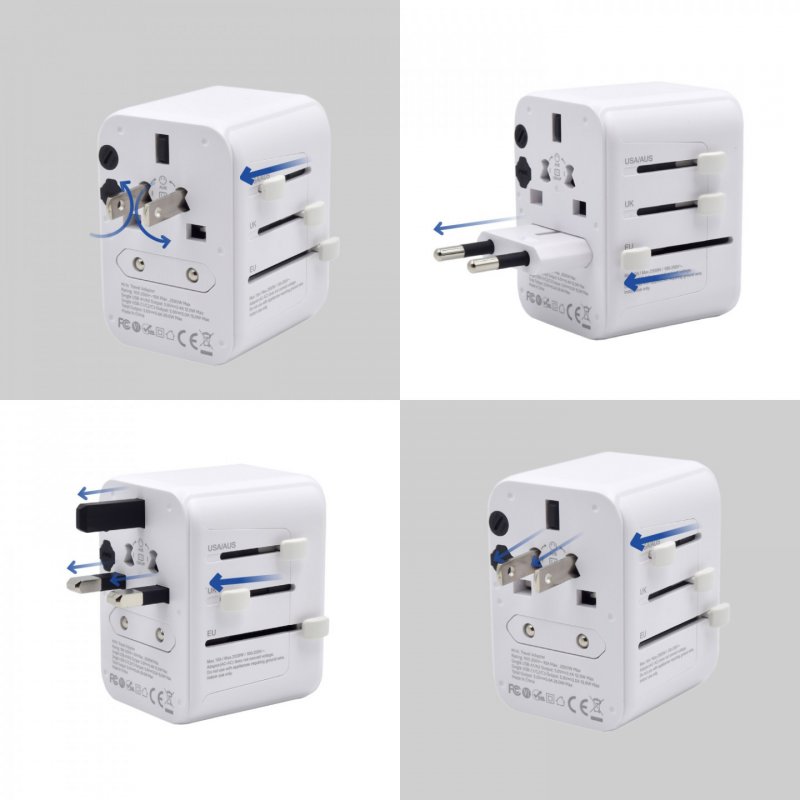 Ewent EW1470 adaptateur prise d'alimentation Universel Blanc