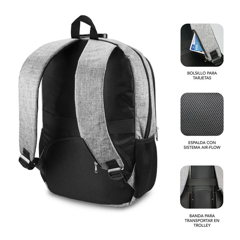 SUBBLIM SUB-BP-1UL0001 backpack Grey Oxford