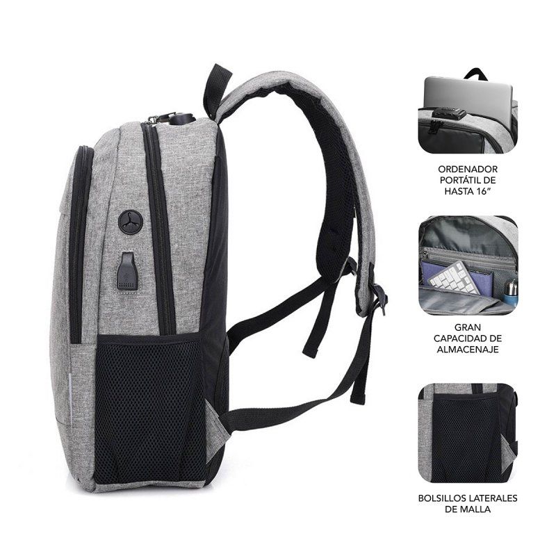 SUBBLIM SUB-BP-1UL0001 backpack Grey Oxford