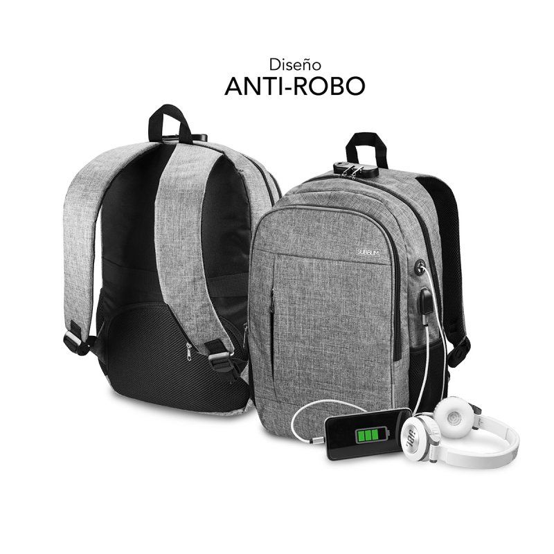 SUBBLIM SUB-BP-1UL0001 backpack Grey Oxford