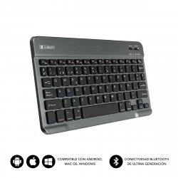 SUBBLIM TECLADO SMART BLUETOOTH GREY Black, Grey QWERTY Spanish