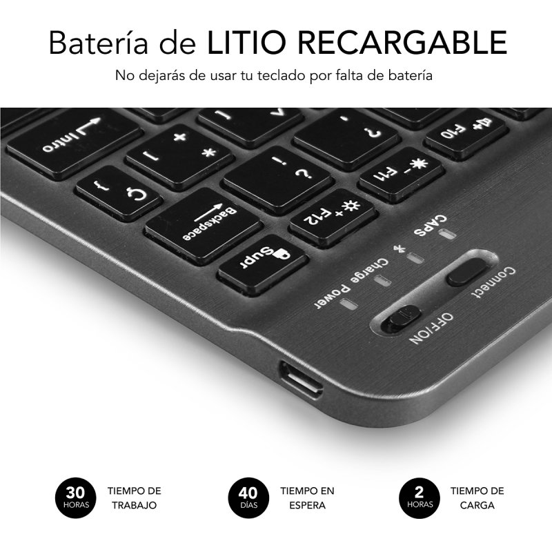 TECLADO TABLET SUBBLIM SMART BT KEYBOARD GREY