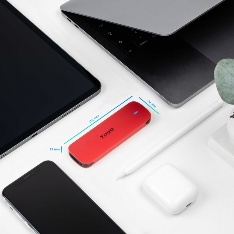 TooQ External M.2 NVMe SSD Enclosure, Red