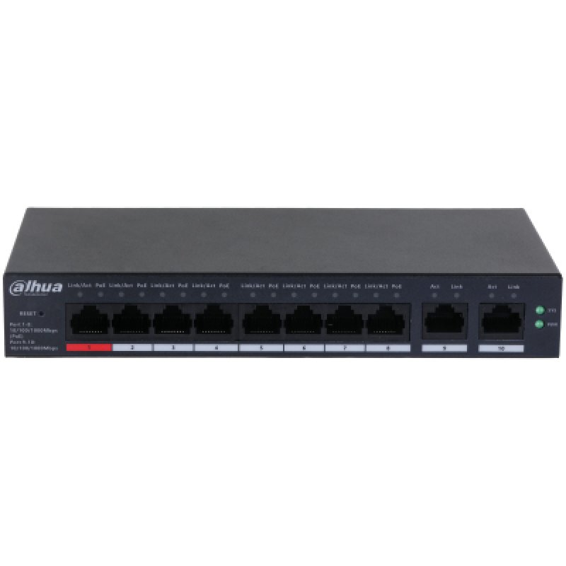 SWITCH CLOUD DAHUA DH-CS4010-8GT-110 GIGABIT SWITCH WITH 8-PORT POE