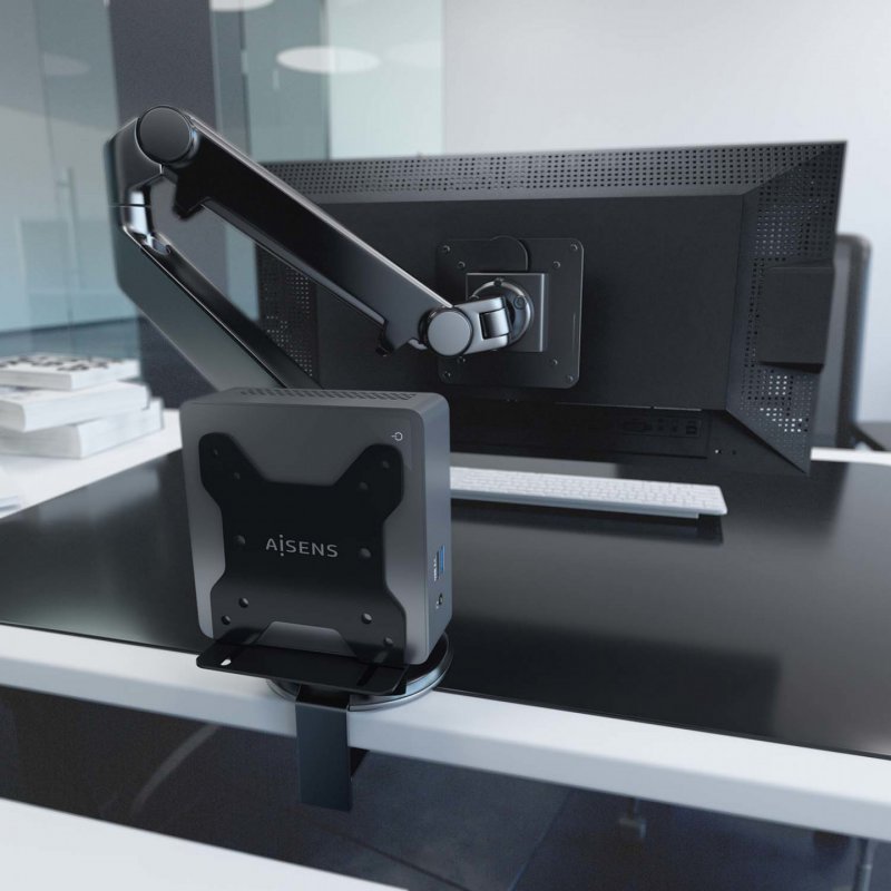 AISENS MPC05-205 support pour unité centrale Support de CPU monté sur le socle de l’écran Noir