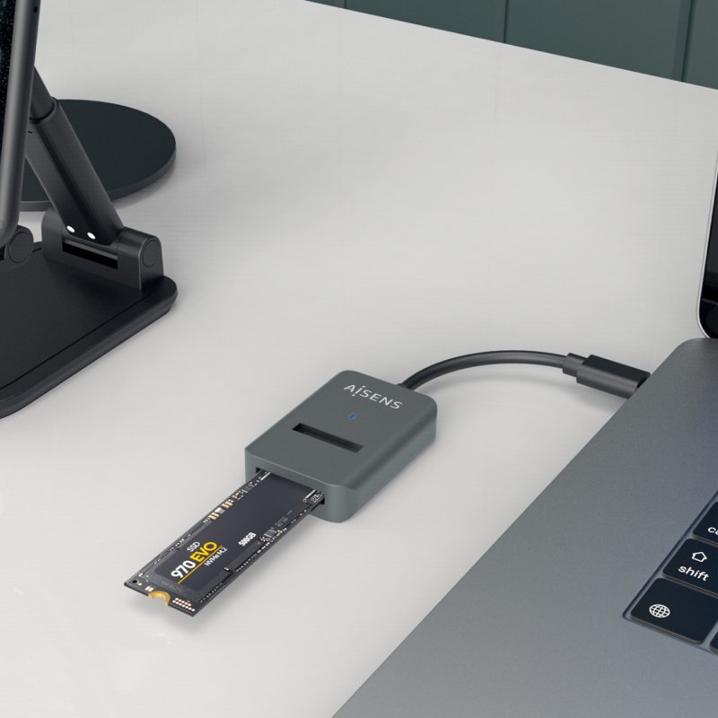 AISENS USB-C Dock M.2 (NGFF) ASUC-M2D012-GR SATA/NVMe to USB3.1 Gen2, Gray