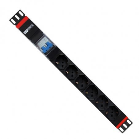 WP WPN-PDU-G02-06 unité de distribution d'énergie 6 sortie(s) CA 1U Noir, Rouge
