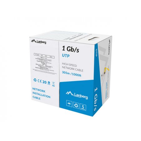 Lanberg LCU6-10CC-0305-Y câble de réseau Jaune 305 m U/UTP (UTP)