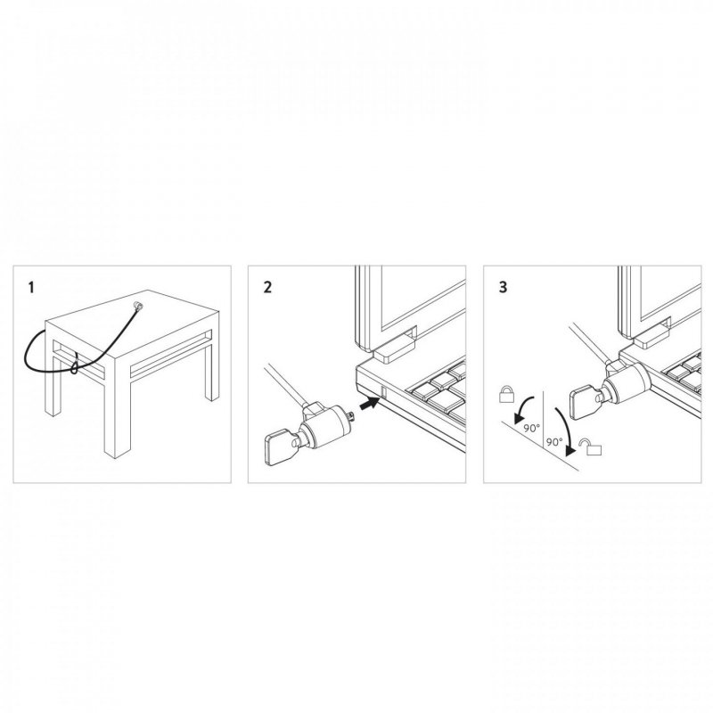 Ewent EW1242 cable lock Black, Stainless steel 1.5 m