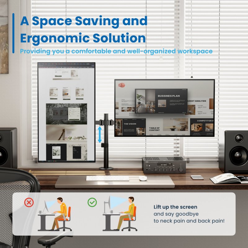 DESTOP SOPORTE EWENT PARA 2 MONITORES 13-32" MAX VESA 100X100