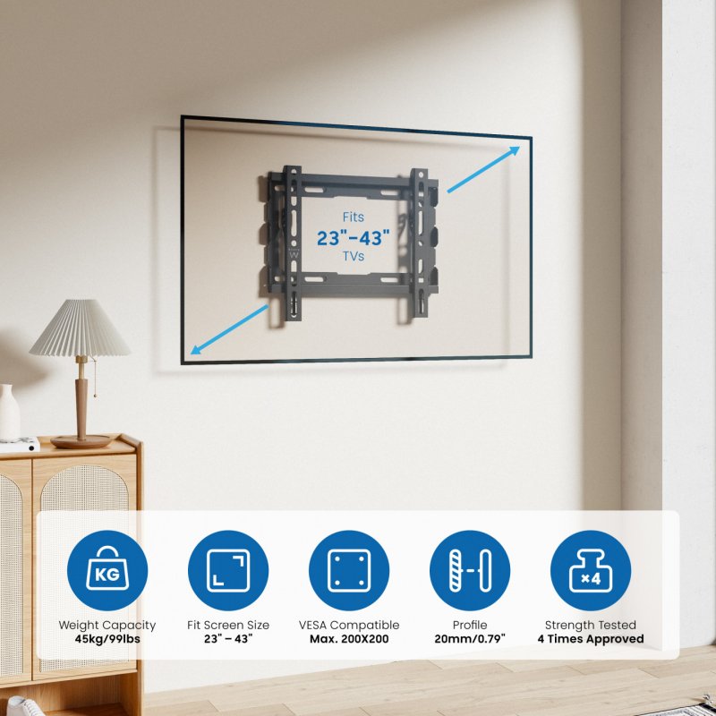 Ewent EW1501 support pour téléviseur 106,7 cm (42") Noir