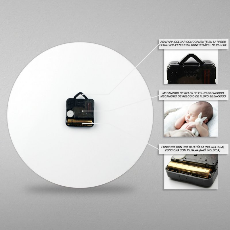 ERT Group LCMWCCAPAM022 Horloge murale et de table Horloge murale mécanique Cercle Multicolore