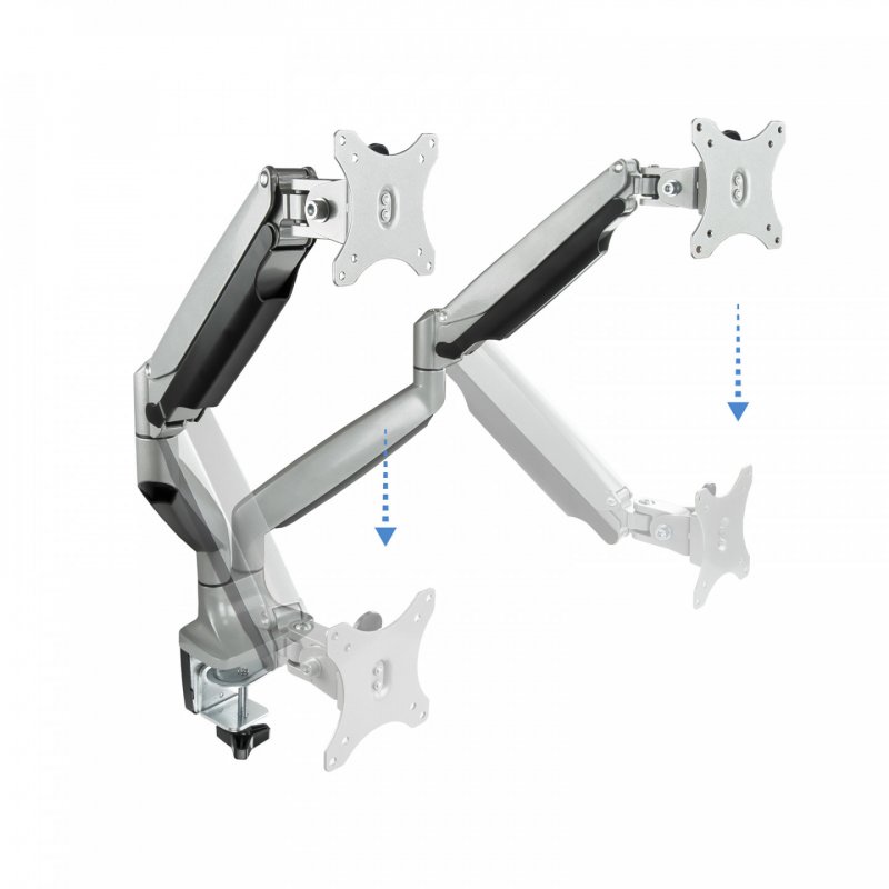 TooQ DB3132TNR-S support d'écran plat pour bureau 81,3 cm (32") Argent