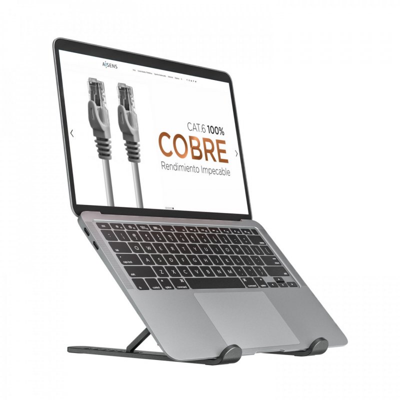 AISENS SOPORTE DE SOBREMESA AJUSTABLE PARA PORTATIL TABLET GRIS OSCURO
