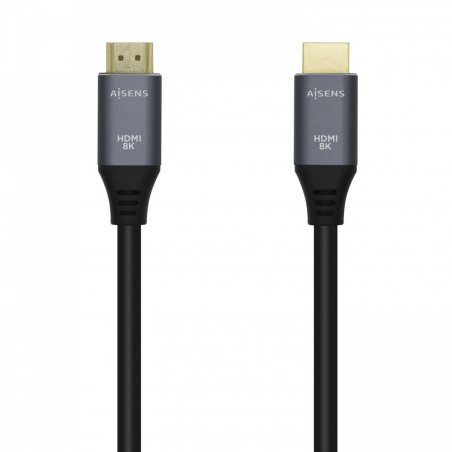 CABLE HDMI AISENS V2.1 ULTRA ALTA VELOCIDAD 8K60HZ M/M 2.0M GRIS NEGRO