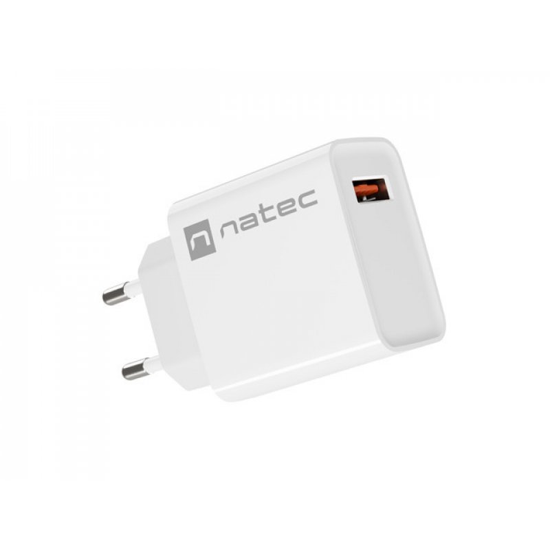 CARGADOR NATEC RIBERA 18W 1XUSB-A QC3.0 BLANCO