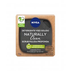 Nivea Naturally Clean Solid Face Cleansing Soap Black Scrub 75g