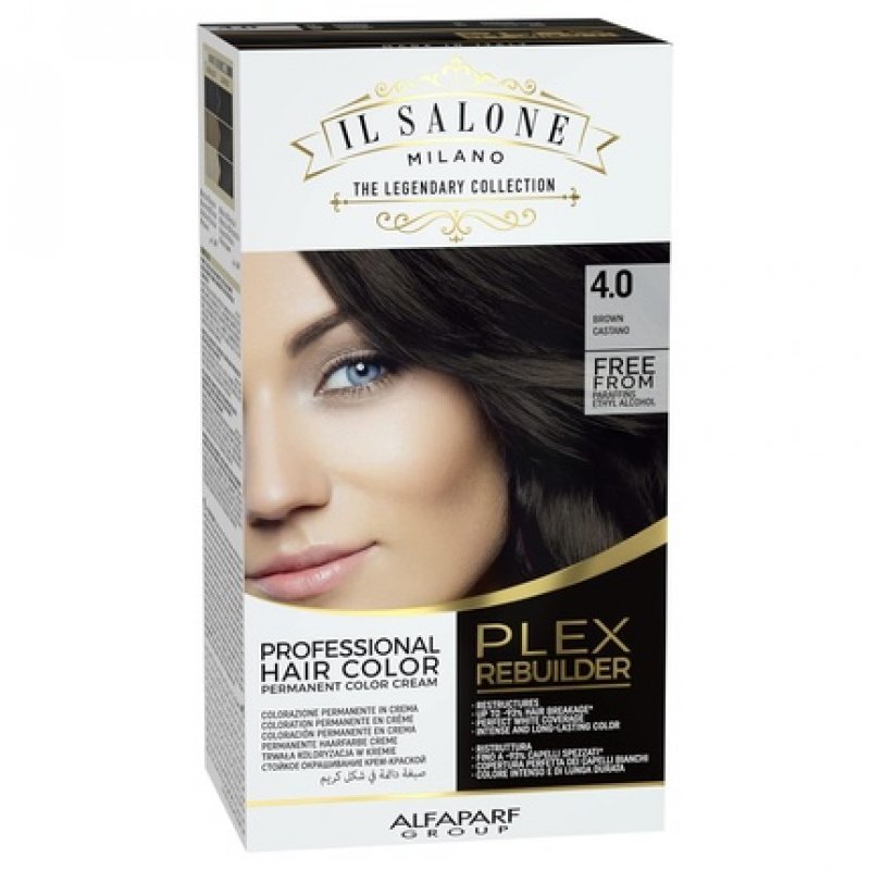 Il Salone Milano Plex Rebuilder Permanent Hair Color Cream 4.0 Brown Professional Hair Dye Kit