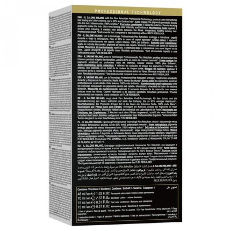 Il Salone Milano Plex Rebuilder Permanent Hair Color Cream 4.0 Brown Professional Hair Dye Kit