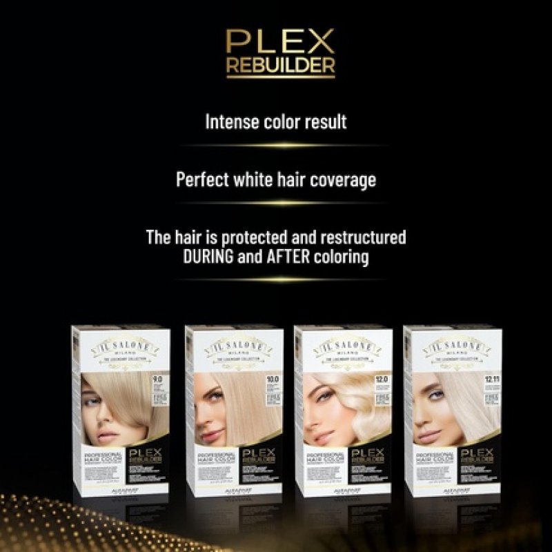 Il Salone Milano Plex Rebuilder Permanent Hair Color Cream 12.0 Pure Platinum Professional Hair Dye Kit