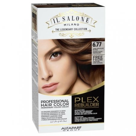 Il Salone Milano Plex Rebuilder Permanent Hair Color Cream 6.77 Dark Chocolate Blonde Professional Hair Dye Kit
