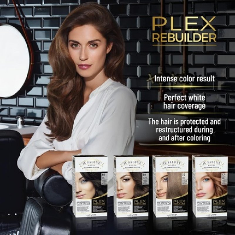 Il Salone Milano Plex Rebuilder Permanent Hair Color Cream 6.77 Dark Chocolate Blonde Professional Hair Dye Kit